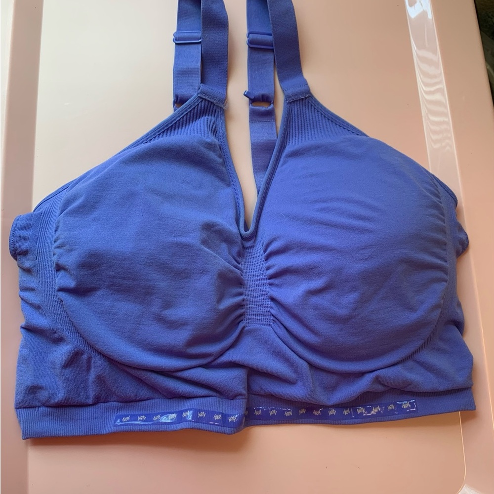 YITTY Blue Sports Bra with Ruched Detailing